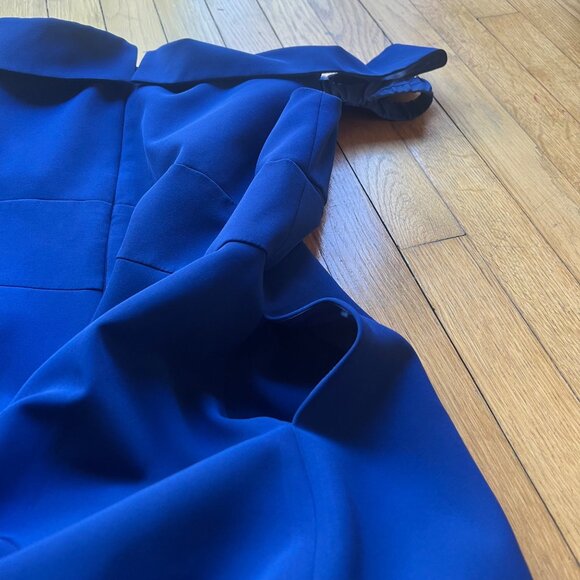 Aidan Mattox Size 14 Royal Blue Sweetheart Neck High Low Gown Cocktail Dress - Picture 14 of 16